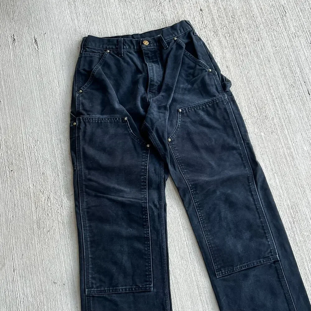 Carhartt faded black double knee work wear carpenter pants